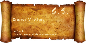 Ondra Vivien névjegykártya